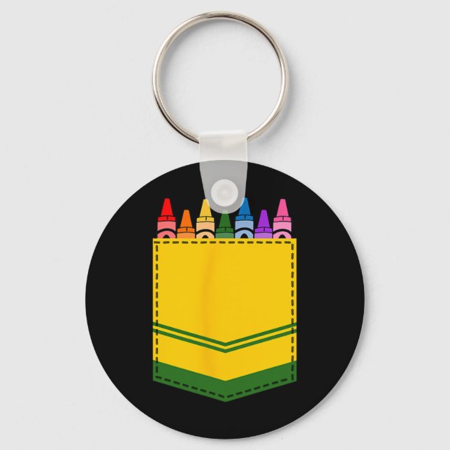 Crayon Box Pocket Teacher Gift Costume Nyckelring (Framsida)