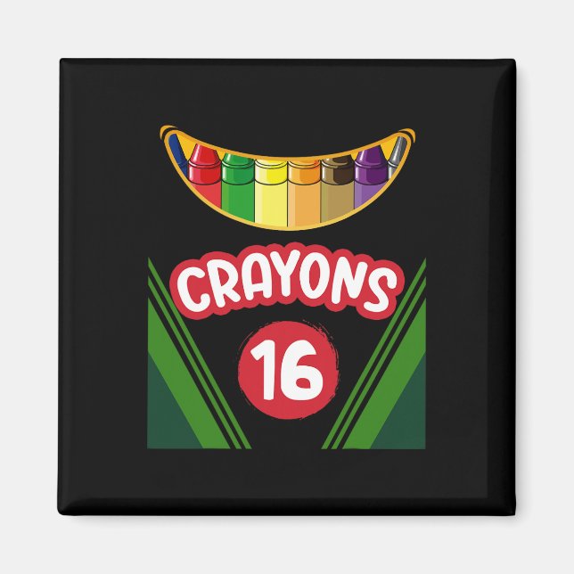 Crayon Box Roligt Teacher Student Crayon Squad Hal Magnet (Framsidan)