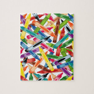 Crayon Challenge, vit bakgrund, Pussel