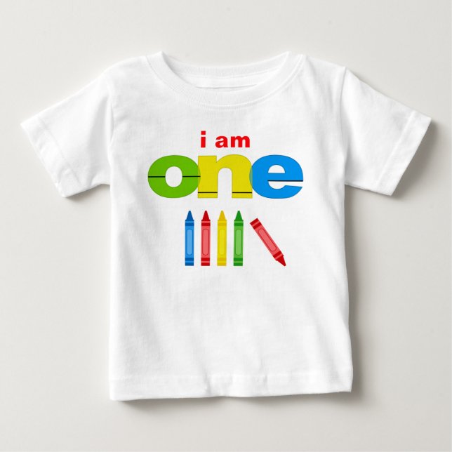Crayon den 1st ungen för babyen för tee shirt (Framsida)