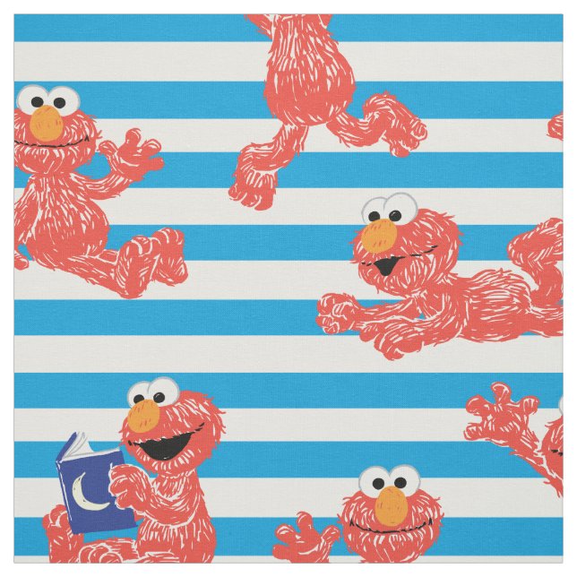 Crayon Elmo Rand Mönster Tyg (Provkarta)