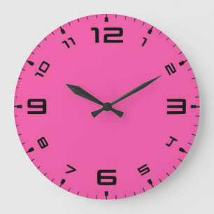 Crayon Färg Magenta Wall Clock Stor Klocka
