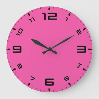 Crayon Färg Magenta Wall Clock Stor Klocka