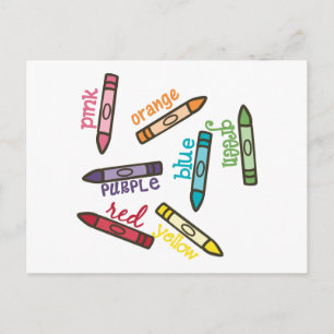 Crayon Färg Vykort