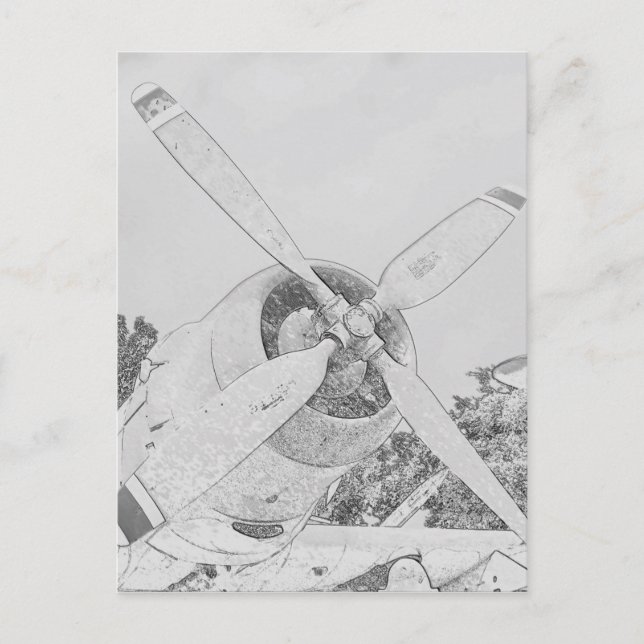 Crayon-flygplan Vykort (Framsida)