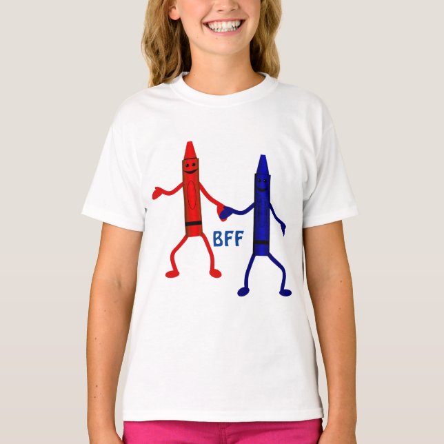 Crayon Friends BFF T Shirt (Framsida)