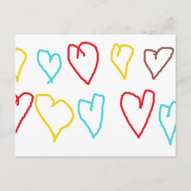 Crayon Hearts Vykort (Framsida)