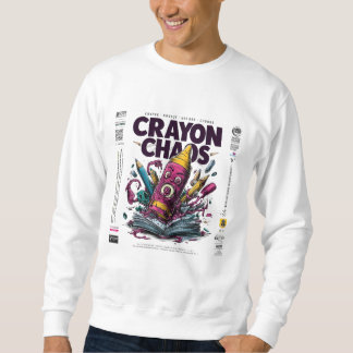 Crayon Kaos Konst – Trippig Smältande Crayon Stree Lång Ärmad Tröja