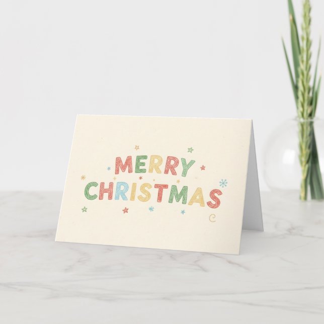 Crayon Kids Script God Jul Helgkort (Framsida)