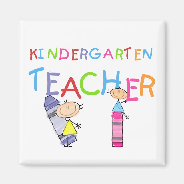 Crayon Kindergarten Teacher Tshirts och Gifts Magnet (Framsidan)