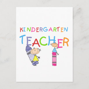 Crayon Kindergarten Teacher Tshirts och Gifts Vykort