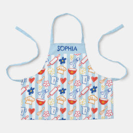 Crayon Kitchen Doodle Retro Cooking Pattern