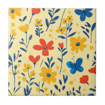 Crayon- och Butterfly Flowers