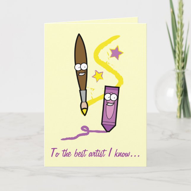 Crayon- och Paintbrushmors dag Kort (Framsida)