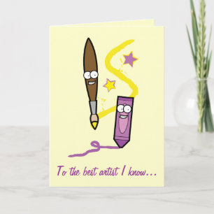 Crayon- och Paintbrushmors dag Kort