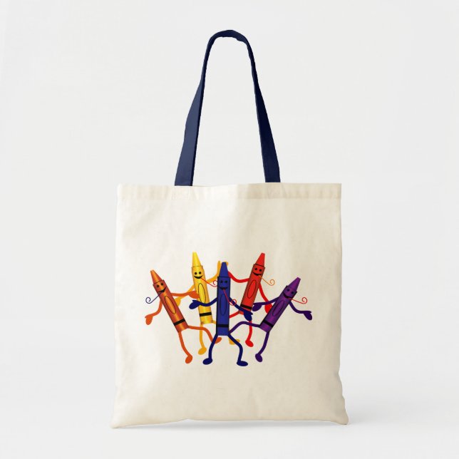 Crayon Party Tote Bag Tygkasse (Framsidan)