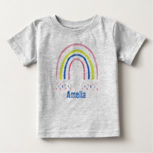 Crayon Rainbow Confetti Personlig T Shirt