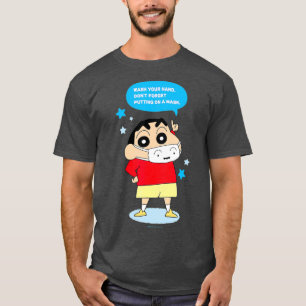 Crayon Shin-chan DONT FORGET PUTTING PÅ EN MASK T Shirt