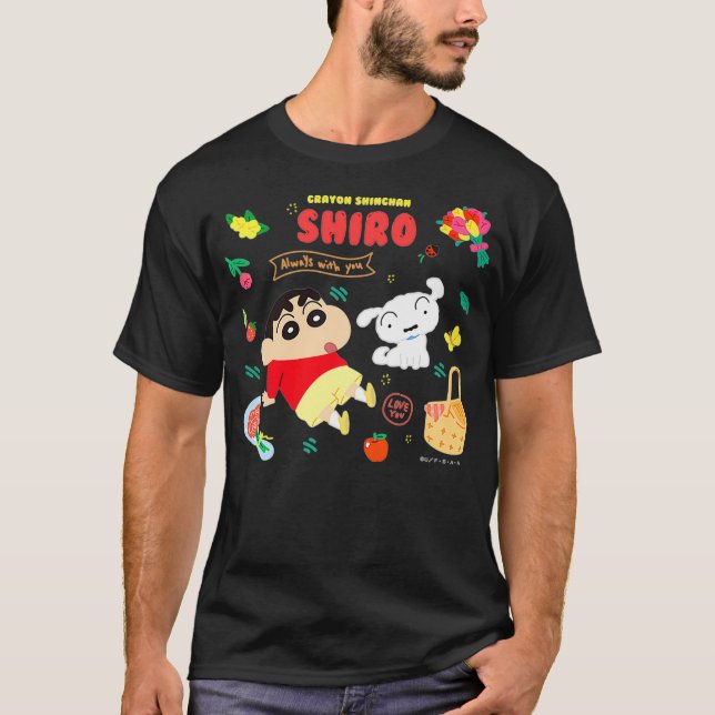 Crayon Shin-chan HappyShiro Picnic Premium T Shirt (Framsida)