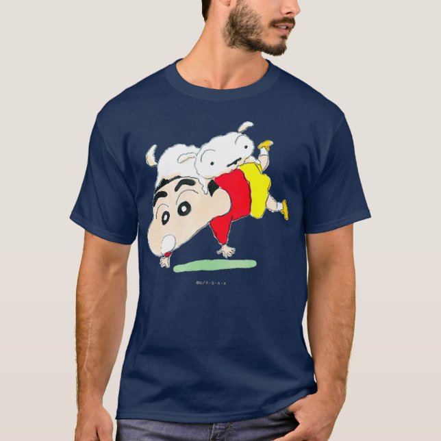 Crayon Shin-chan Oops Shin-chan Shiro T Shirt (Framsida)