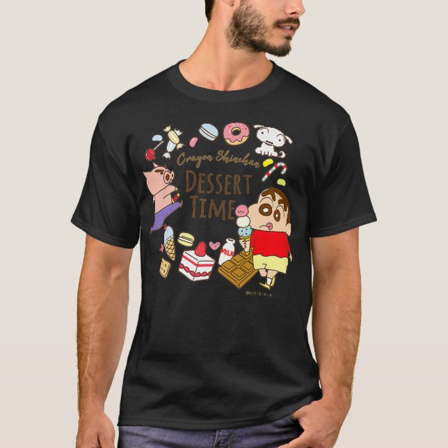 Crayon Shin-chan Shin-chan och glass dessert T Shirt (Framsida)