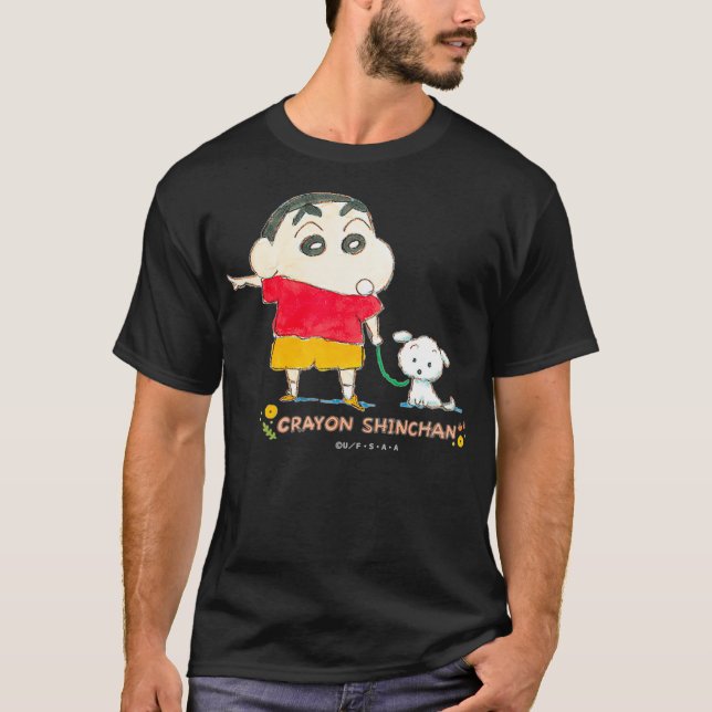 Crayon Shin-chan Shin-chan och Shiro där borta T Shirt (Framsida)