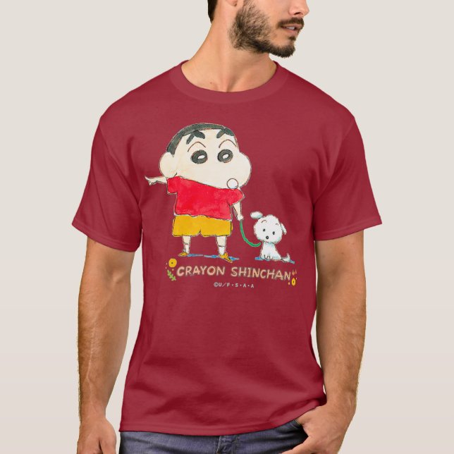 Crayon Shin-chan Shin-chan och Shiro där borta T Shirt (Framsida)