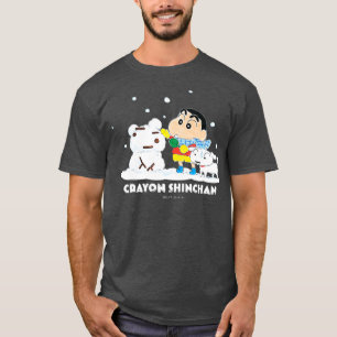 Crayon Shin-chan Shin-chan och snögubbe Premium T Shirt