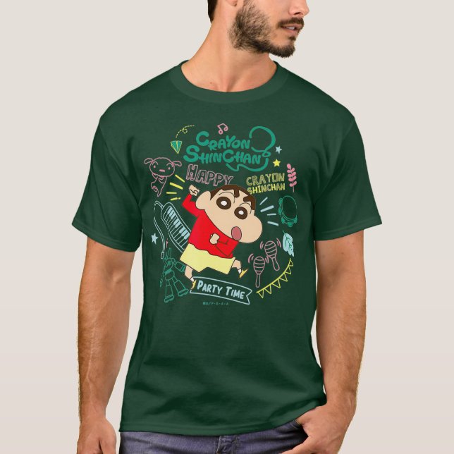 Crayon Shin-chan Shinchan och musikinstrument T Shirt (Framsida)