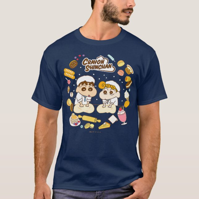 Crayon Shin-chan Skapar bröd med Himawari Time T Shirt (Framsida)