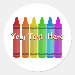 Crayon Stickers-mall Runt Klistermärke