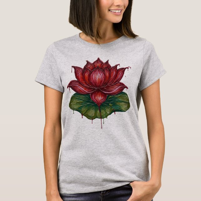 Crayon Stil Lotus Flower Women's T Shirt (Framsida)