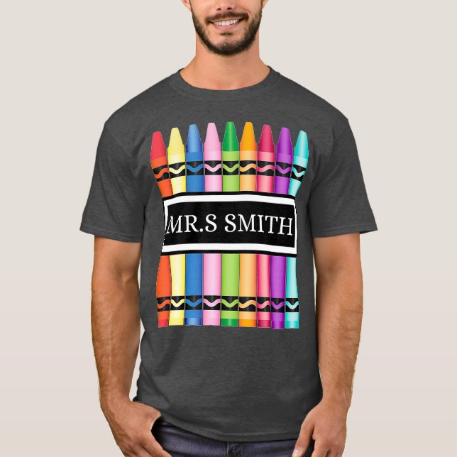 Crayon Teacher Back to school Shirt_1 T Shirt (Framsida)