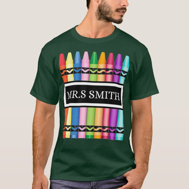 Crayon Teacher Back to school Shirt_3 T Shirt (Framsida)