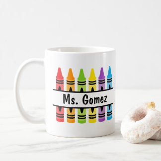 Crayon Teacher's Namn Coffee Mugg