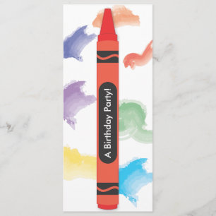 Crayon-temainbjudningar Rött Inbjudningar