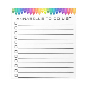 Crayon to Do List Personalize Anteckningsblock