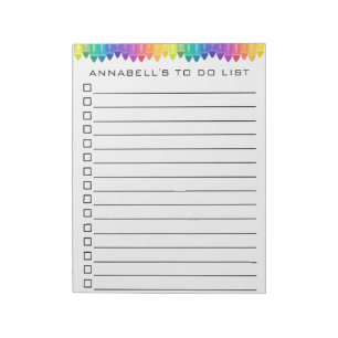 Crayon to Do List Personalize Anteckningsblock