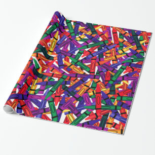 Crayon Wrap Kritor Barns födelsedag Presentpapper