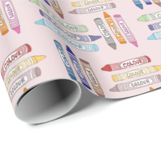 Crayon Wrapping Papper Presentpapper