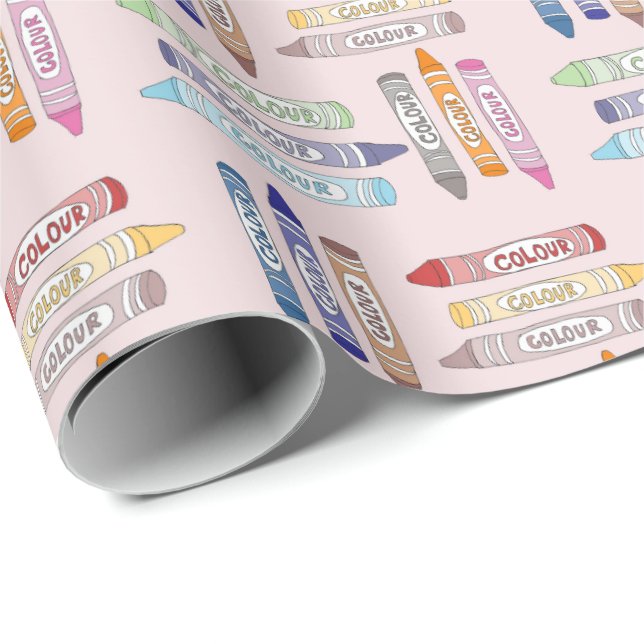 Crayon Wrapping Papper Presentpapper (Rullad Hörn)