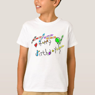 Crayonfödelsedaghälsning T-shirt