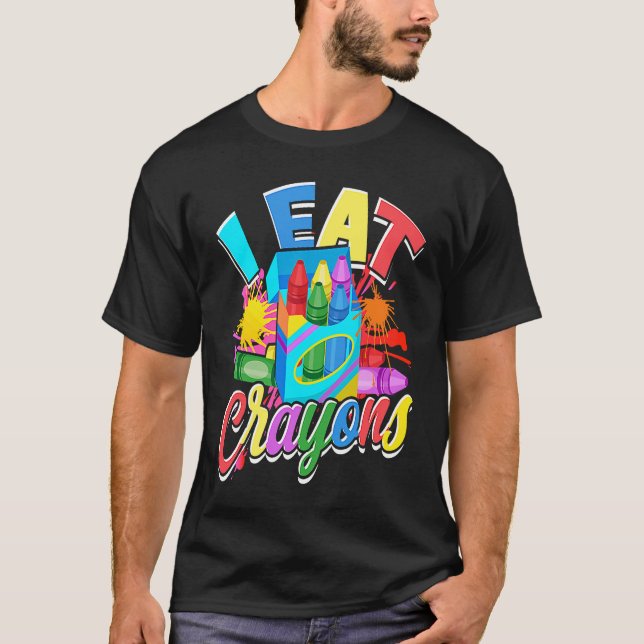 Crayons For Artists I Eat Crayons  artistic T Shirt (Framsida)