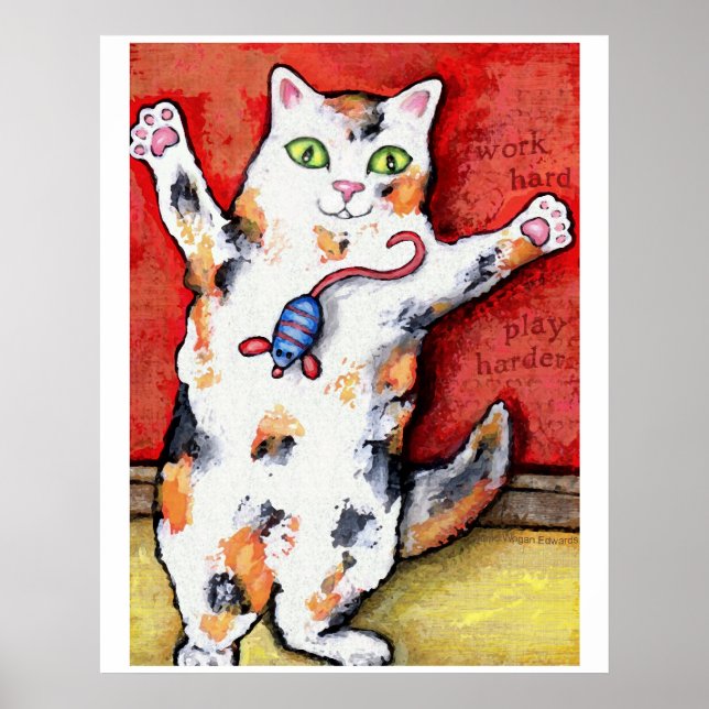 Crazed Calico Art Print Poster (Framsidan)