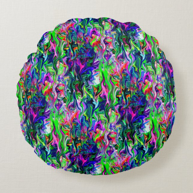 Crazee Squiggly Garden.... Rund Kudde (Framsidan)