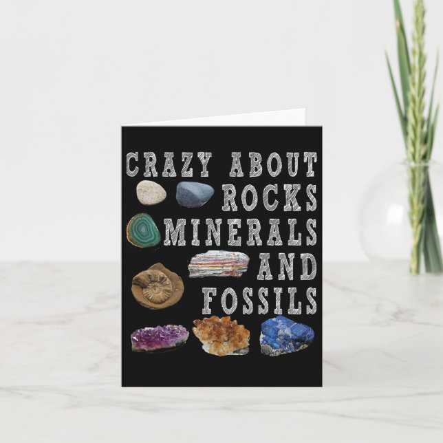 Crazy about Sten Minerals Fossils Lärare Student Kort (Framsida)