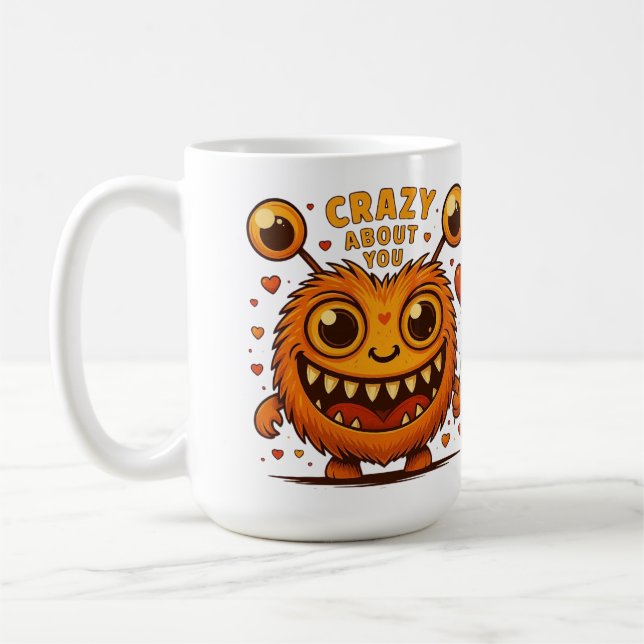 Crazy About You Monster Love Mug Kaffemugg (Vänster)