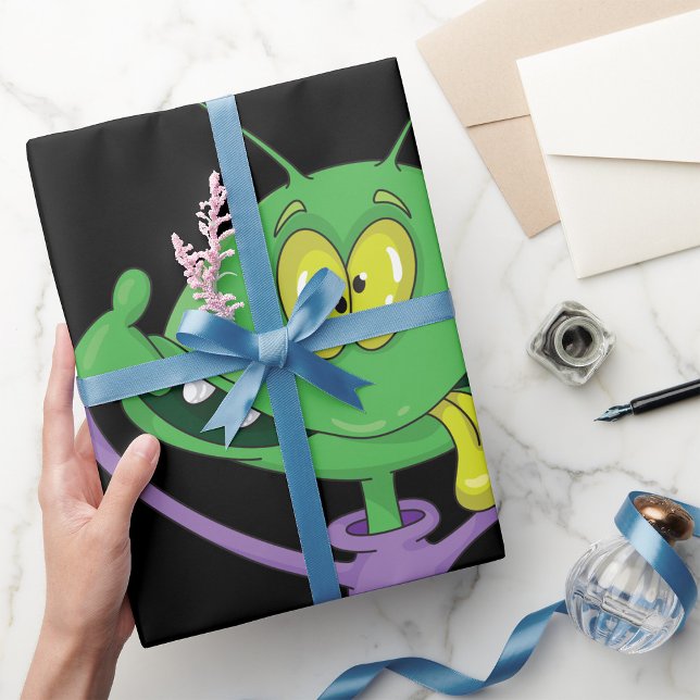 Crazy Alien Wrapping Papprare Presentpapper (Skapare uppladdad)