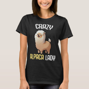 Crazy Alpaca Dam Kvinnor i Cute Alpaca Lama Zoo 5 T Shirt