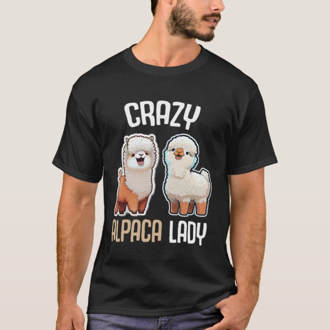 Crazy Alpaca Lady Women s Cute Alpaca Lama Zoo  1 T Shirt (Framsida)